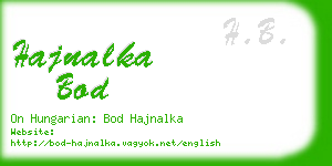 hajnalka bod business card